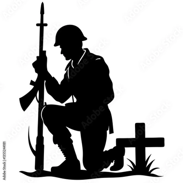 Fototapeta hunter with shotgun