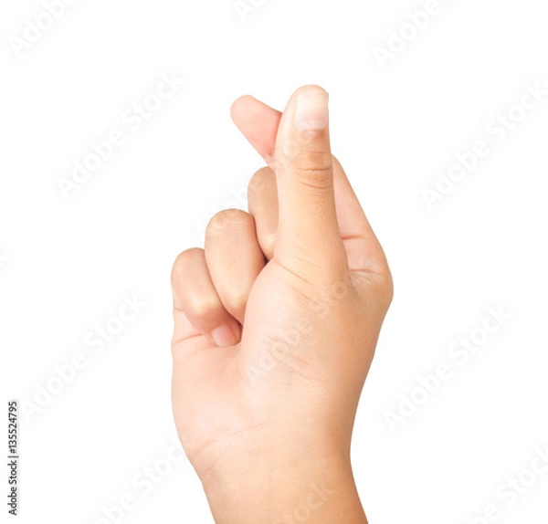 Obraz hand heart on white