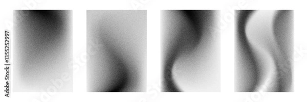 Obraz Noise grain background, pointillism dots gradient or dotwork pattern, vector stipple effect. Grain noise halftone or grainy texture or dotwork grain noise