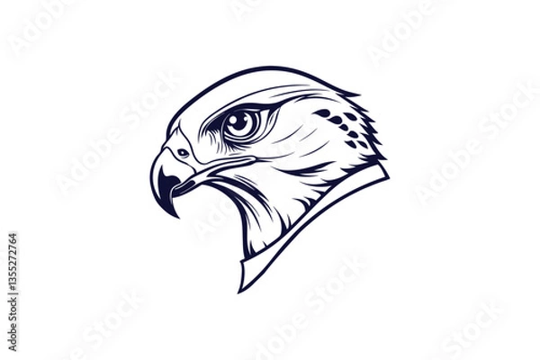 Obraz eagle head clip art vector illustration on white background