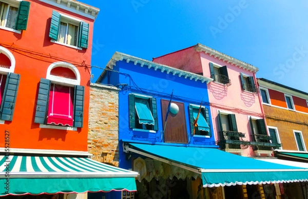 Fototapeta Colorful old houses on the Island Burano