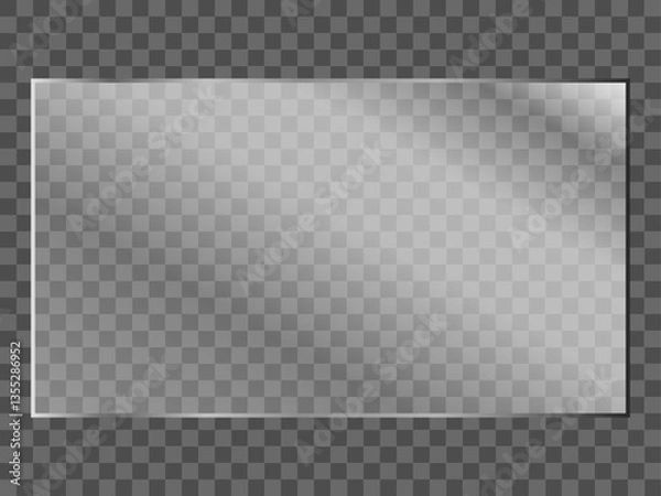 Obraz 16:9 vector image of a mirror reflection, suitable for application on glass, plastic, or acrylic window surfaces. Offers a glossy, luminous appearance with bright highlights and transparency.	