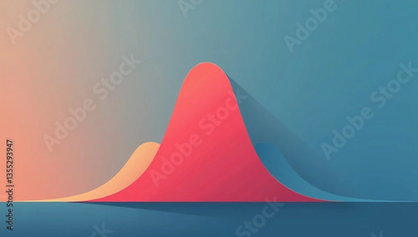 Fototapeta simple bell curve basic type graphical illustration shows distribution