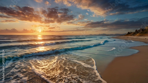 Fototapeta sunset on the beach