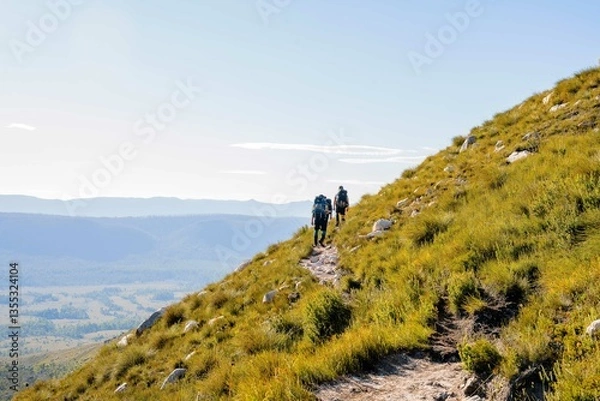 Fototapeta hiking in the mountains