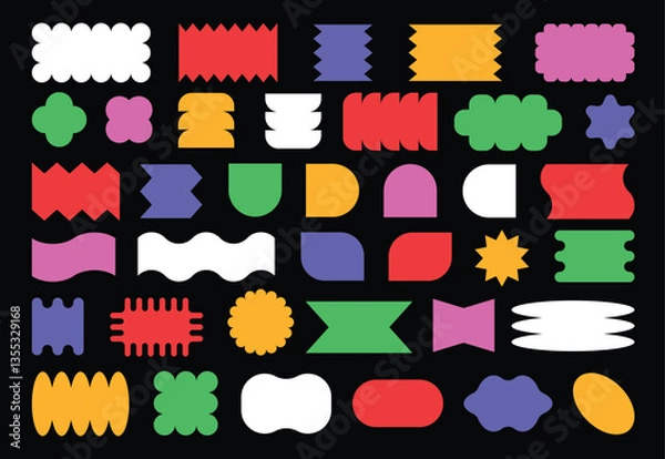 Obraz Abstract geometric vector shapes and icons.