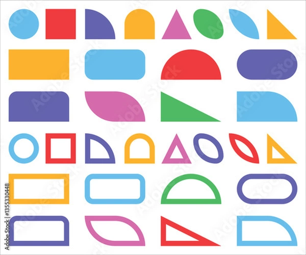Obraz Abstract geometric vector shapes and icons.