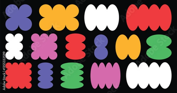 Obraz Abstract geometric vector shapes and icons.