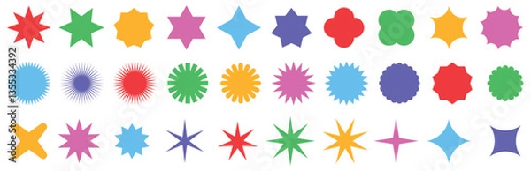 Obraz Abstract geometric vector shapes and icons.