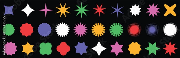 Obraz Abstract geometric vector shapes and icons.