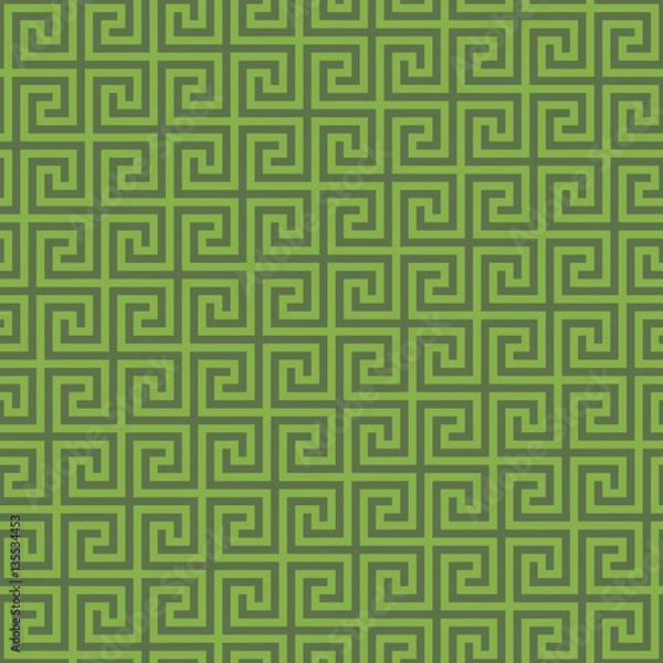 Fototapeta Greenery Classic meander seamless pattern.