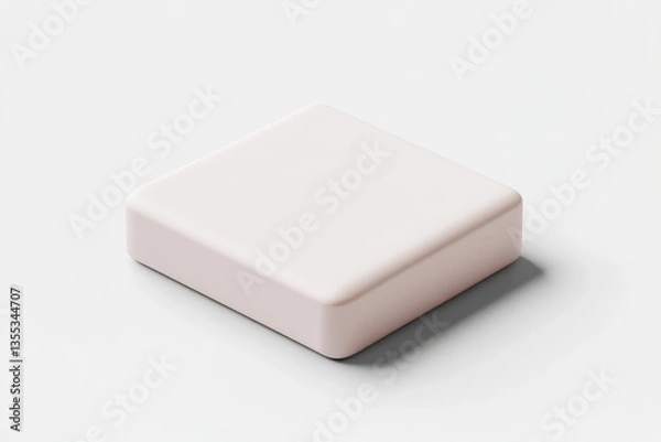 Fototapeta Light-pink square block on white background