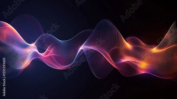 Fototapeta Vector digital music equalizer audio waves design template audio signal visualization signal illustration.