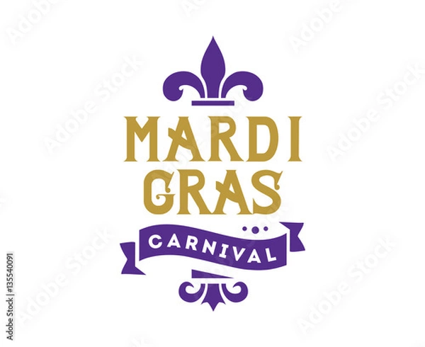 Obraz Mardi Gras background with typography