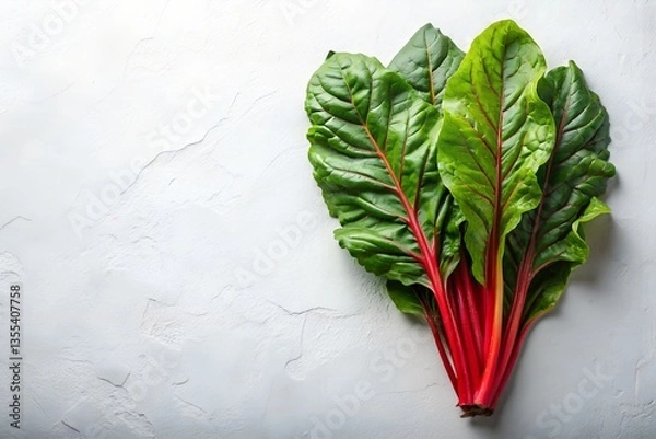 Obraz Swiss Chard on White Background