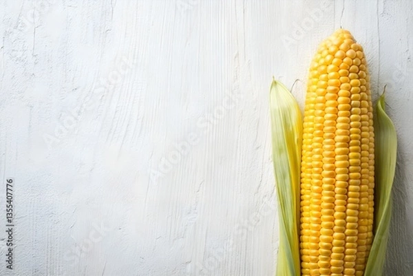 Fototapeta Sweet Corn on White Background