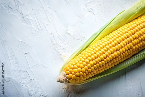 Fototapeta Sweet Corn on White Background