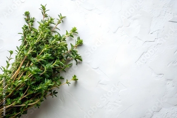 Fototapeta Thyme on White Background
