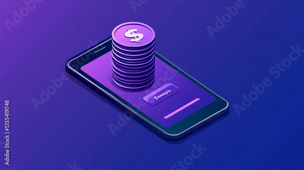 Fototapeta Online currency exchange money transfer, mobile phone application, tiny character stand stack money isolated on white, flat vector illustration. Modern bank system, internet finance transmission.