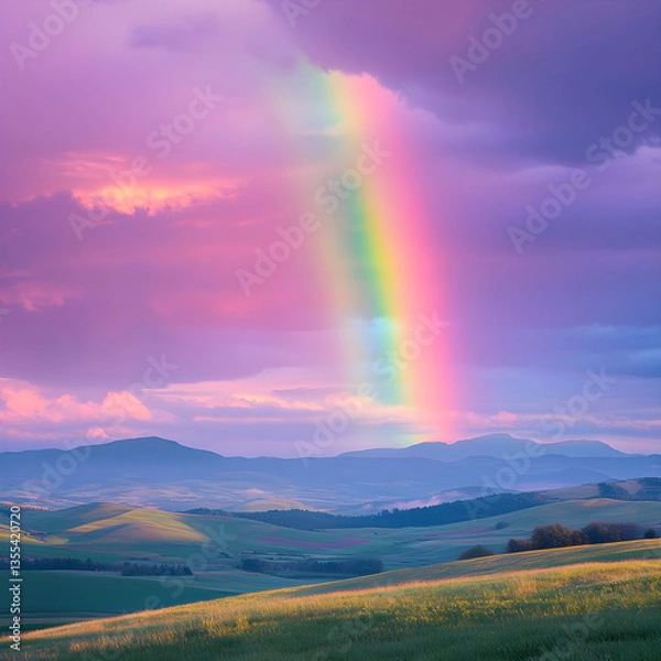 Fototapeta Ethereal Splendor: A Symphony of Colors Unveiling Nature's Majestic Embrace Against a Serene Sky