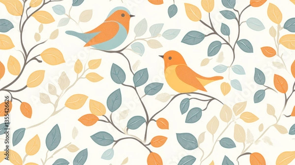 Fototapeta Vector damask vintage seamless pattern background.