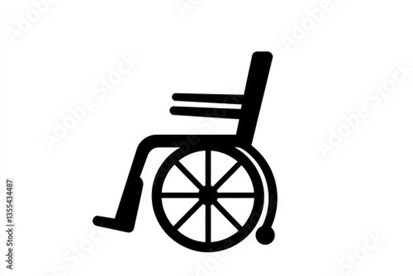 Fototapeta Wheelchair Accessibility Icon Simplified Black and White Design for Disability Awareness Incl