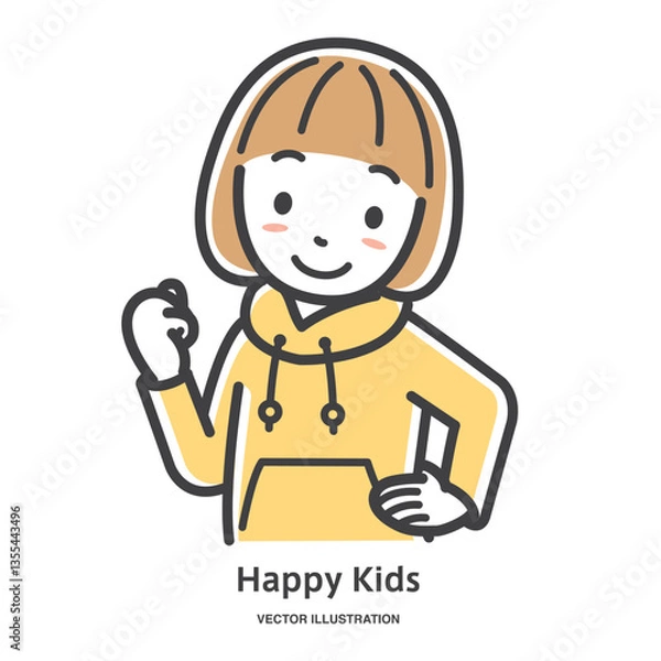 Obraz ガッツポーズをする女の子