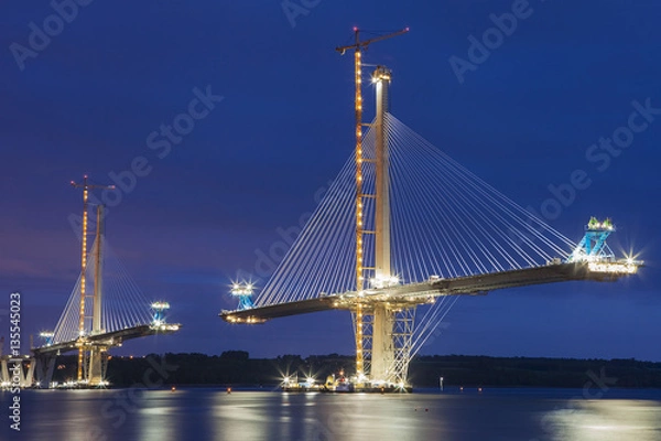 Fototapeta Forth Bridge Queensferry Crossing w budowie.