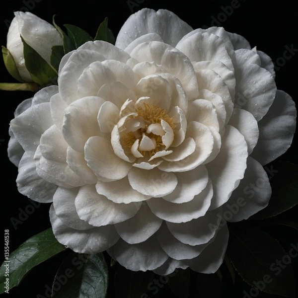 Obraz white rose on black background