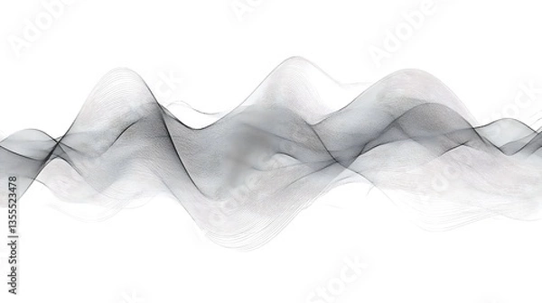Fototapeta Abstract grayscale wave background.