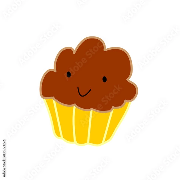 Obraz Cute chocolate muffin