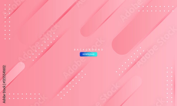 Obraz Modern abstract pink gradient background with diagonal 3D rounded shapes