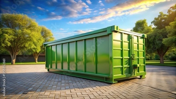 Fototapeta Roll-Off Dumpster Mockup - Realistic 3D Render