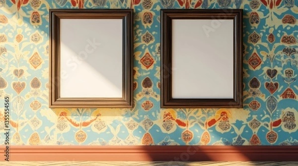 Obraz Two blank picture frames. Vintage style