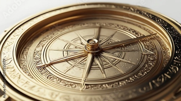 Fototapeta Golden Compass: Symbol of Direction and Exploration