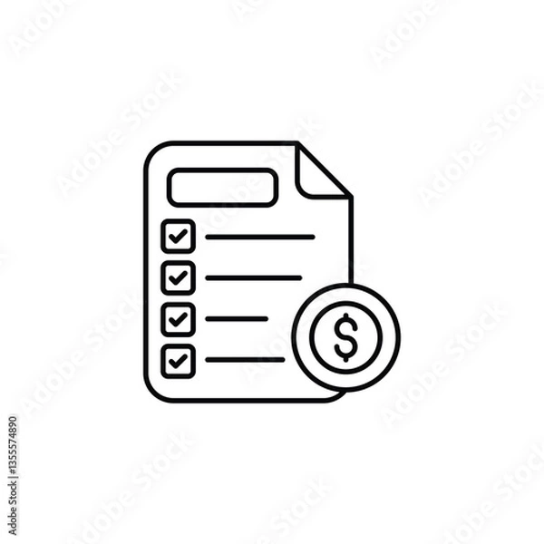 Fototapeta Summary icon design with white background stock illustration
