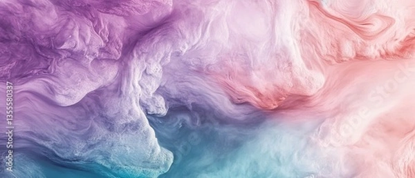 Fototapeta Abstract colorful background with swirls and soft gradients in pastel shades of pink, purple, and blue for artistic designs