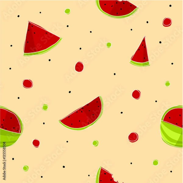 Fototapeta Watermelons pattern - vector