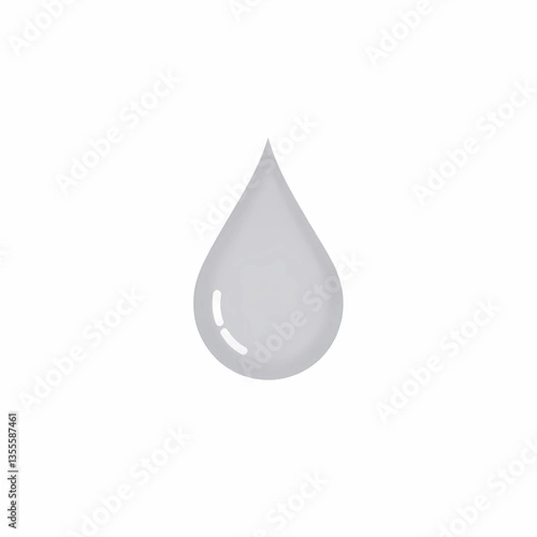 Obraz Grauer minimalistisches Wassertropfen-Icon – Vektorillustration
