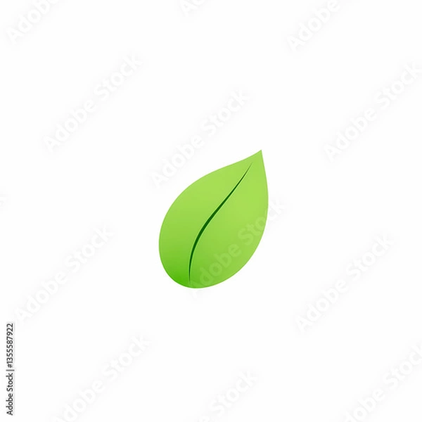 Obraz Leaf on White Background 