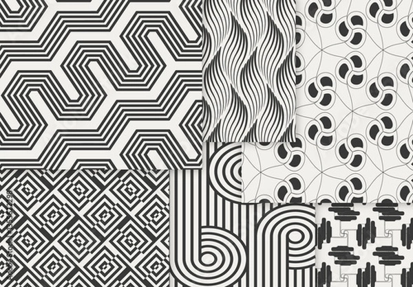 Obraz Patterns Simple Geometric Dark on Light Background