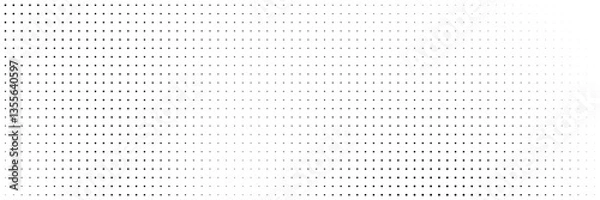 Fototapeta Dotted gradient vector illustration, white and black halftone background, horizontal seamless dotted lines, monochrome dots texture backdrop, retro effect. modern