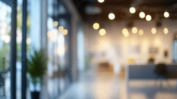 Fototapeta Modern office background. Blurred bokeh background