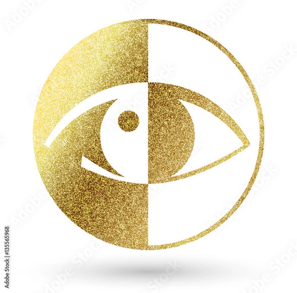 Obraz Eye Golden Shiny Logo