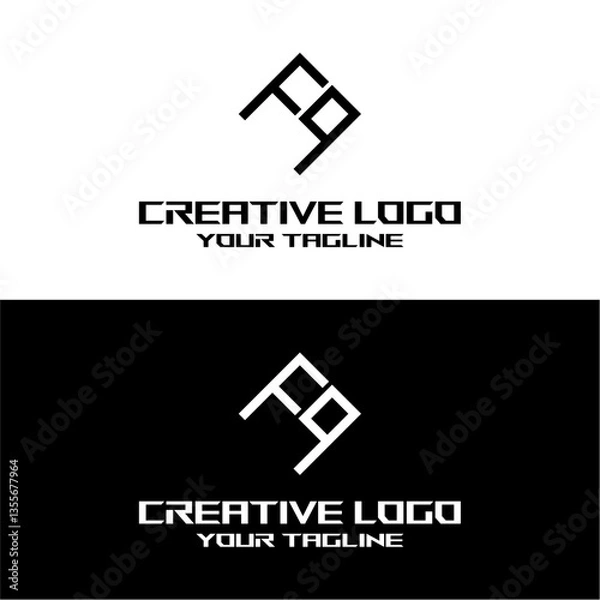 Obraz creative letter logo fq design vector