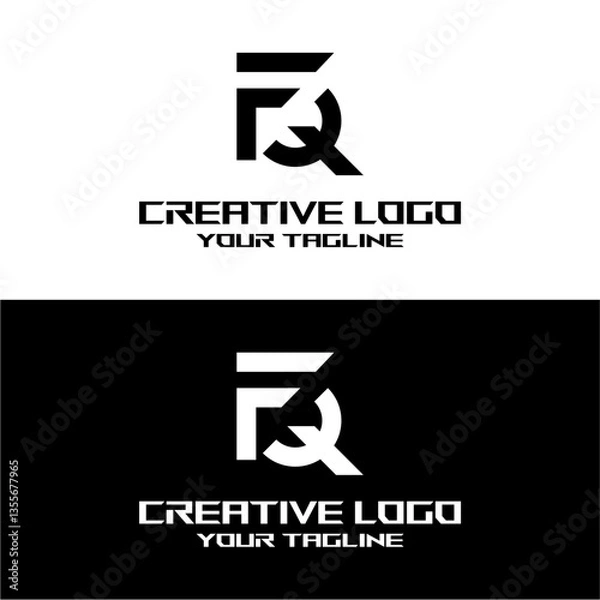 Obraz creative letter logo fq design vector
