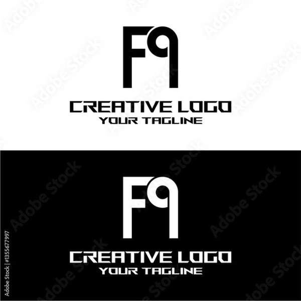 Obraz creative letter logo fq design vector
