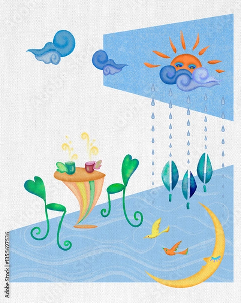 Obraz 抽象：不思議なテーブル