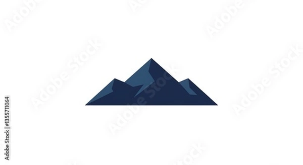 Obraz Simple Mountain Range Icon Vector Design with Sharp Blue Peaks