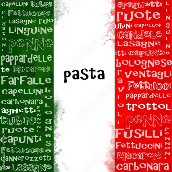 Obraz italian pasta menu